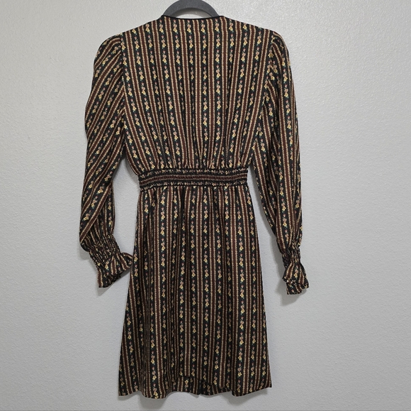 Sandro Karma Printed Mini Floral Button Down Long Sleeve Silk Dress - Picture 8 of 12